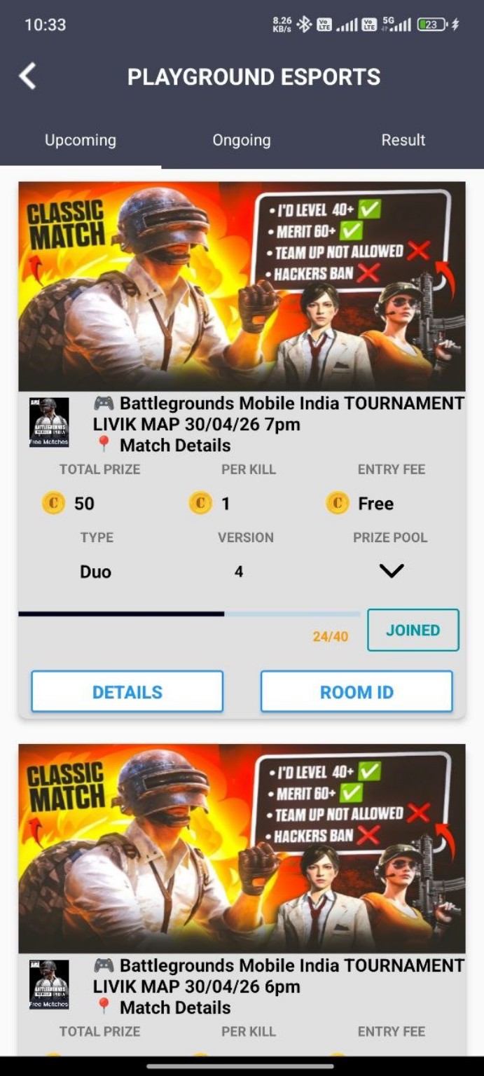 Playground eSports game categories